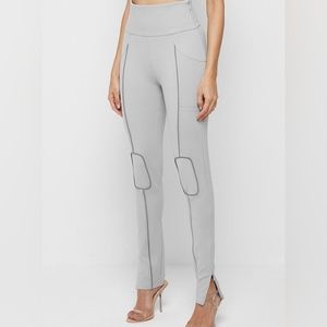 high waisted piped leggings iced grey maniere de voir
